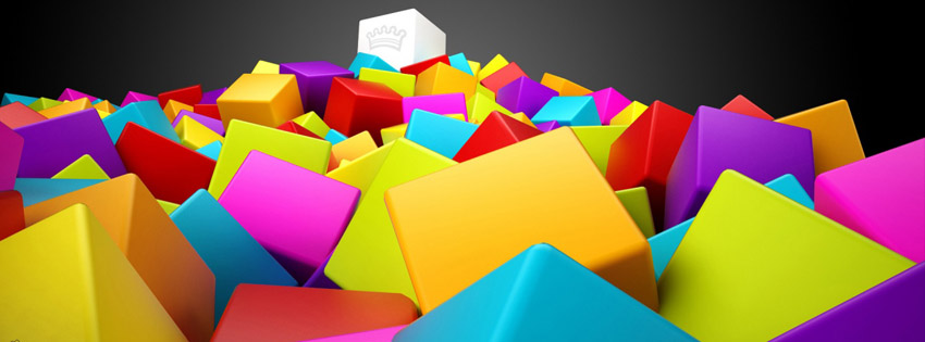 3D Colorful Squares facebook cover photo