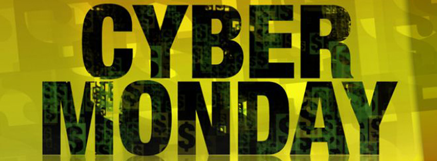 Cyber monday facebook cover photo with status