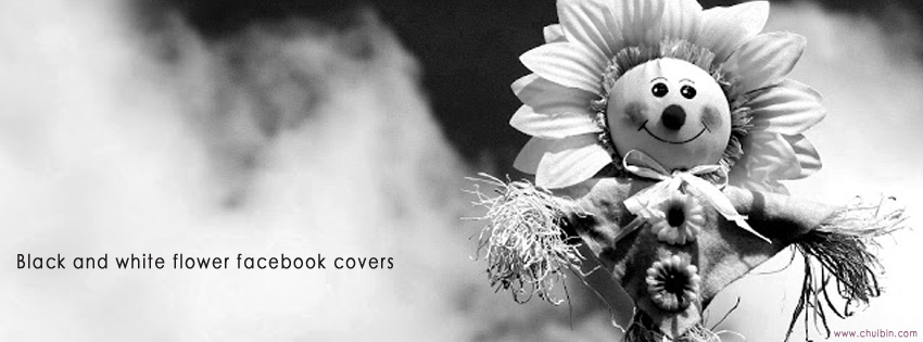 Black and white flower facebook covers photo