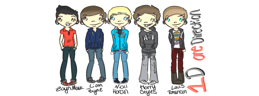Cartoon one direction facebook timeline cover picture