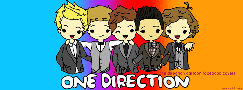 One direction cartoon facebook covers photo