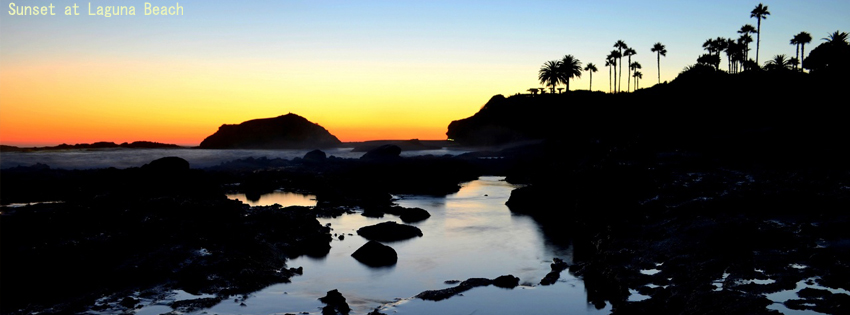 Sunset at Laguna Beach facebook cover photo